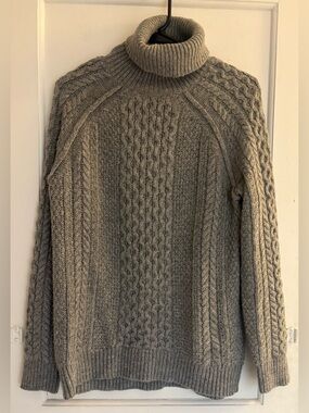 Vince Cable Knit Turtleneck Alpaca Wool Sweater in Gray Women's Small MSRP $395